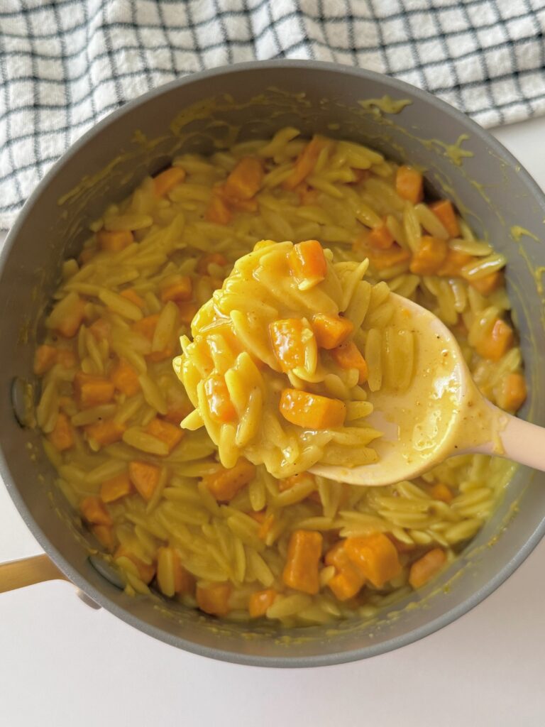 Creamy Coconut Sweet Potato Orzo | Easy One-Pot Recipe