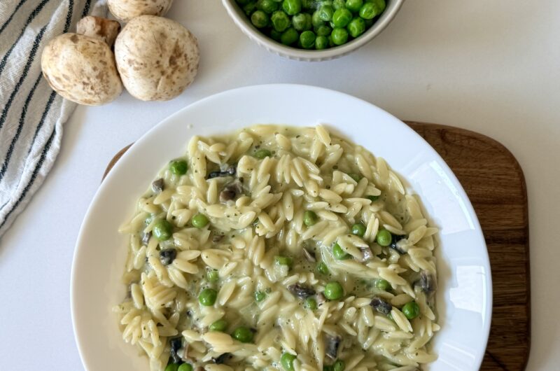 One-Pot Creamy Mushroom Pesto Orzo