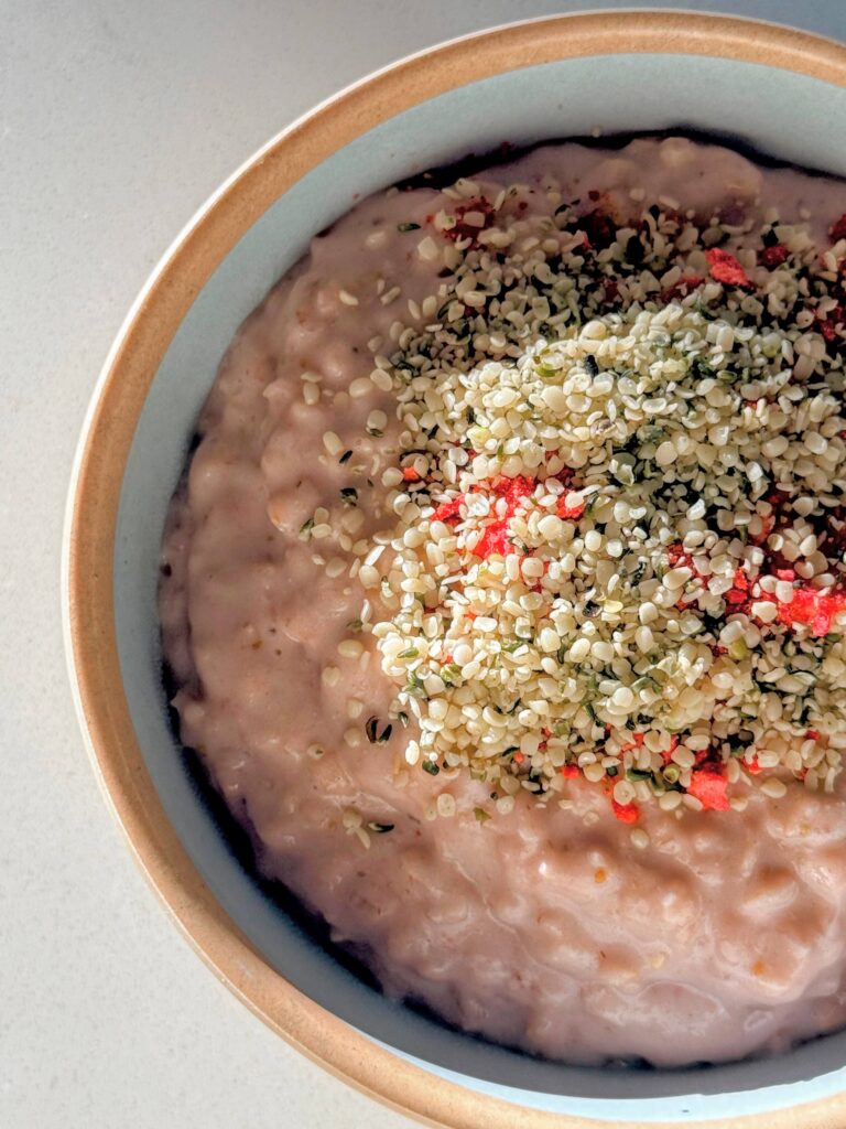 Strawberries & Cream Oatmeal | Easy Toddler Breakfast