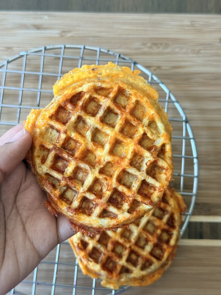 Flourless Apple, Egg and Cheese Waffles