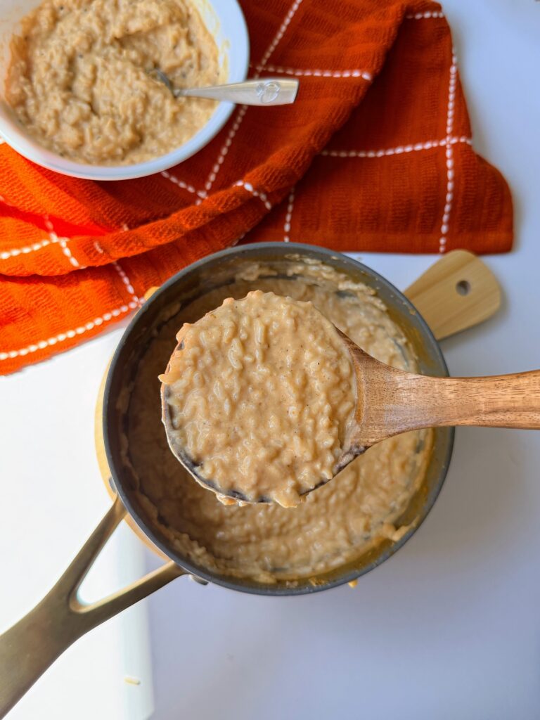 Creamy Pumpkin Rice Pudding | Toddler-Friendly Breakfast